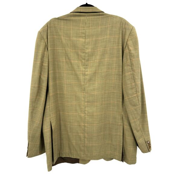BURBERRY Vintage Yellow Gold Plaid Lynfield 2 Button Blazer Jacket Size 46L - Picture 7 of 12